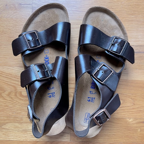 Birkenstock Shoes - Birkenstock Milano Soft Footbed Smooth Leather Amalfi Testa Di Moro Sz 10